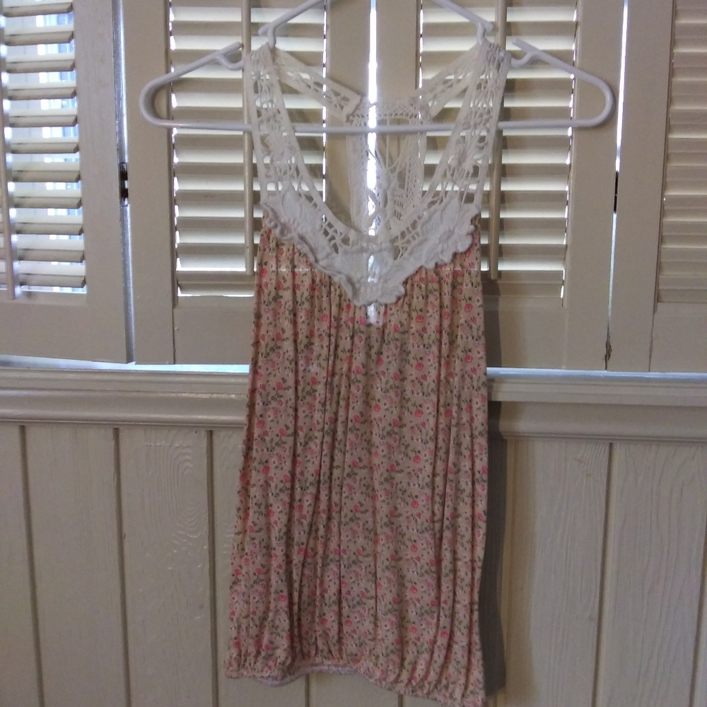 Lace Floral Summer Tank Top